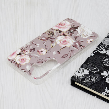 Husa de protectie Techsuit Marble Series compatibila cu Samsung Galaxy S24 Plus, acoperire spate, Bloom of Ruth, Gray