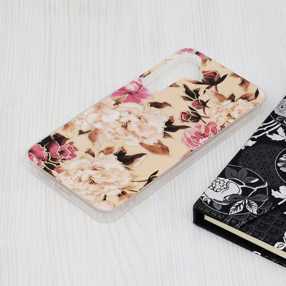 Husa de protectie Techsuit Marble Series compatibila cu Samsung Galaxy S24 Plus, acoperire spate, Mary, Berry Nude