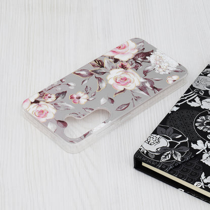 Husa de protectie Techsuit Marble Series compatibila cu Samsung Galaxy S24, acoperire spate, Bloom of Ruth, Gray