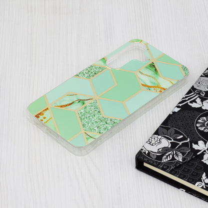 Husa de protectie Techsuit Marble Series compatibila cu Samsung Galaxy S24, acoperire spate, Green Hex