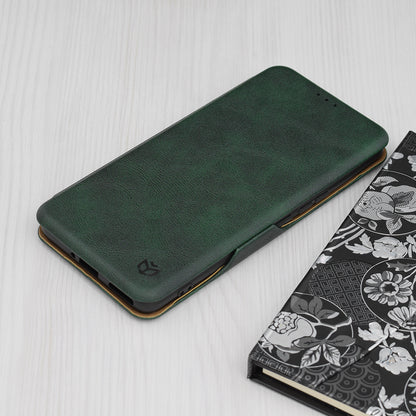 Husa de protectie Techsuit Safe Wallet Plus compatibila cu Honor 100 Pro, acoperire spate, verde