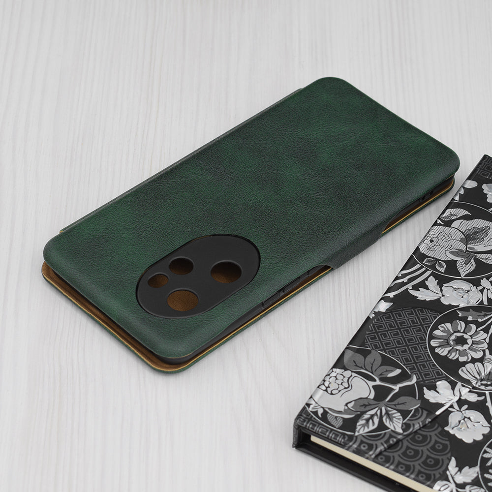 Husa de protectie Techsuit Safe Wallet Plus compatibila cu Honor 100 Pro, acoperire spate, verde