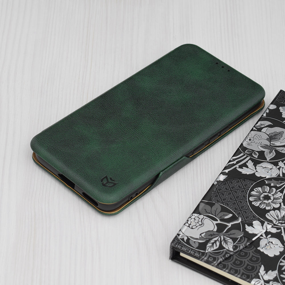 Husa de protectie Techsuit Safe Wallet Plus compatibila cu Honor 100, acoperire spate, verde