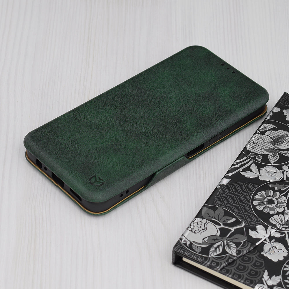 Husa de protectie Techsuit Safe Wallet Plus compatibila cu Honor Magic6 Pro, acoperire spate, verde