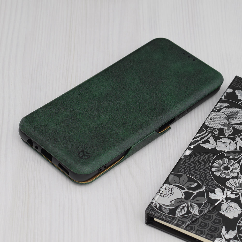 Husa de protectie Techsuit Safe Wallet Plus compatibila cu Honor X7b 5G, acoperire spate, verde