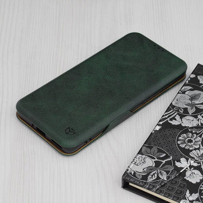 Husa de protectie Techsuit Safe Wallet Plus compatibila cu OnePlus 12, acoperire spate, verde
