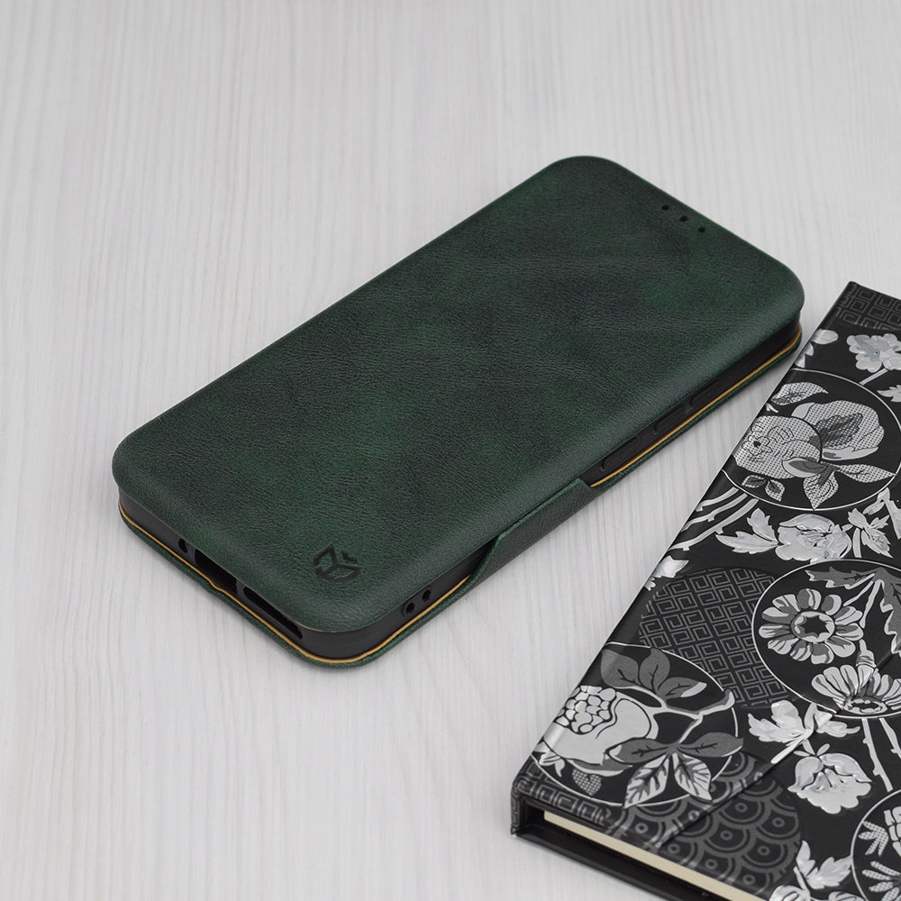Husa de protectie Techsuit Safe Wallet Plus compatibila cu Xiaomi 14, acoperire spate, verde