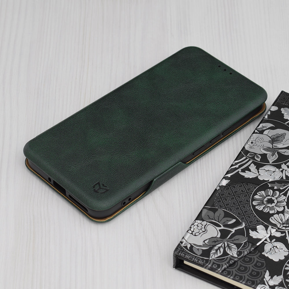 Husa de protectie Techsuit Safe Wallet Plus compatibila cu Xiaomi 14 Pro, acoperire spate, verde