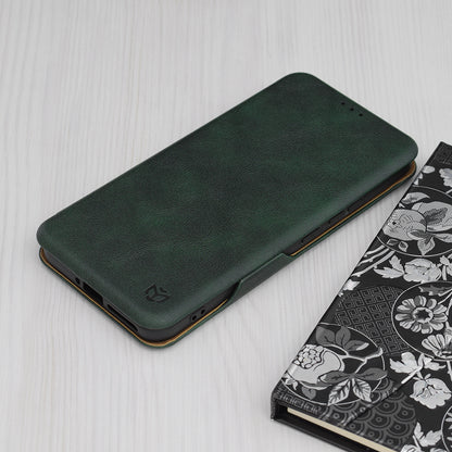 Husa de protectie Techsuit Safe Wallet Plus compatibila cu Xiaomi 14 Pro, acoperire spate, verde