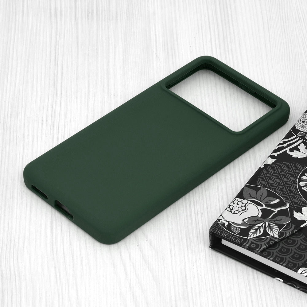 Husa de protectie Techsuit Soft Edge Silicone compatibila cu Xiaomi Poco X6 Pro, acoperire spate, verde inchis