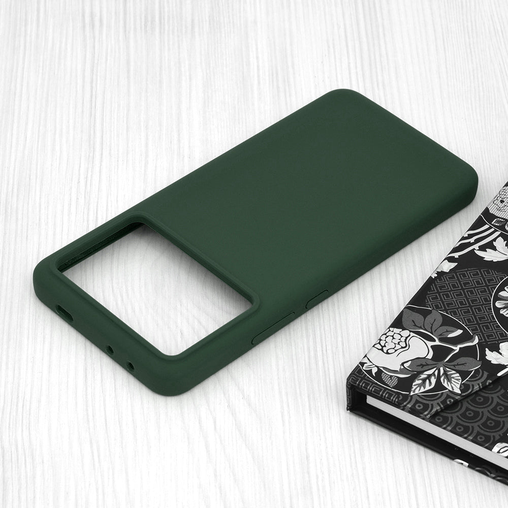 Husa de protectie Techsuit Soft Edge Silicone compatibila cu Xiaomi Poco X6 Pro, acoperire spate, verde inchis