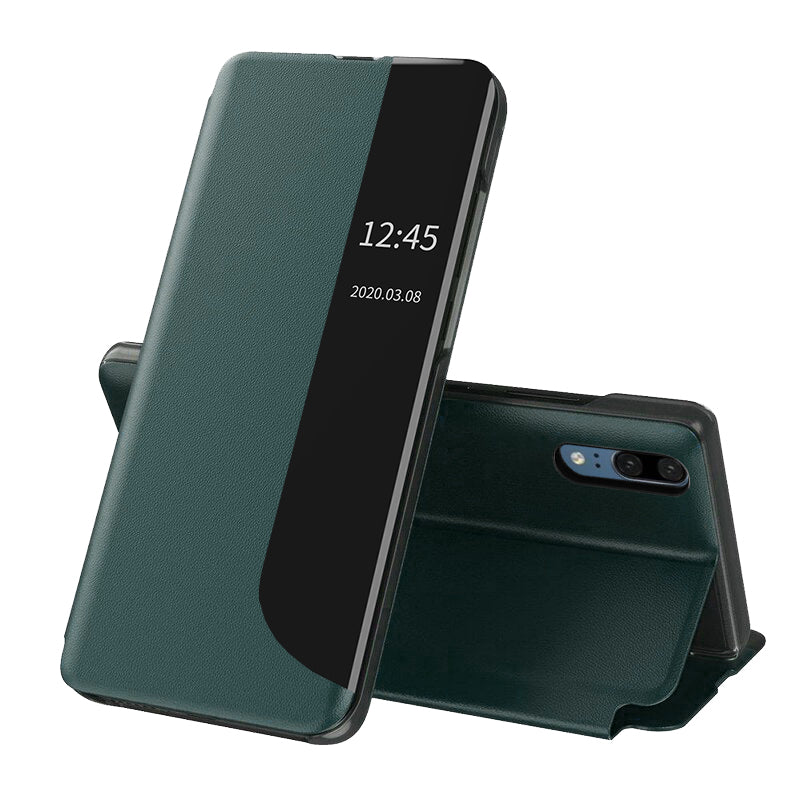 Husa de protectie Techsuit eFold Series compatibila cu Huawei P20, acoperire spate, verde inchis