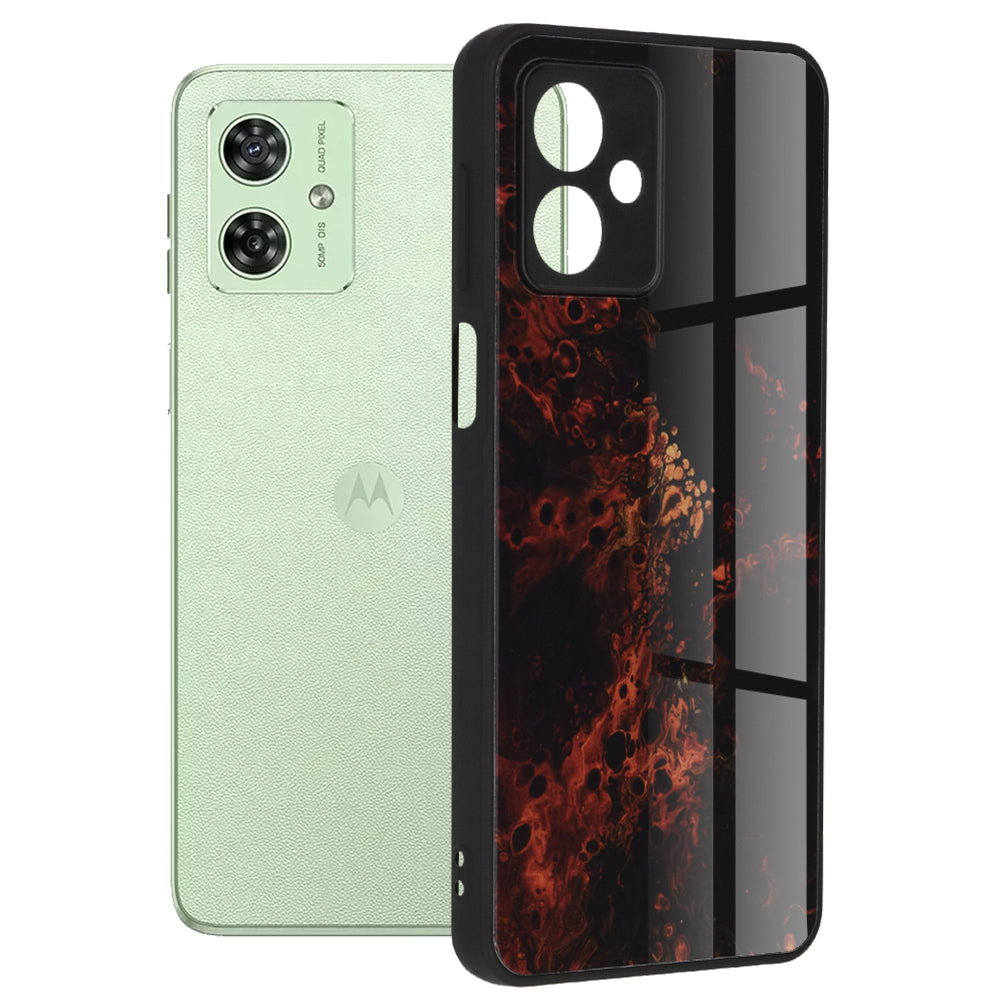 Husa de protectie Techsuit Glaze Series compatibila cu Motorola Moto G54, acoperire spate, Red Nebula
