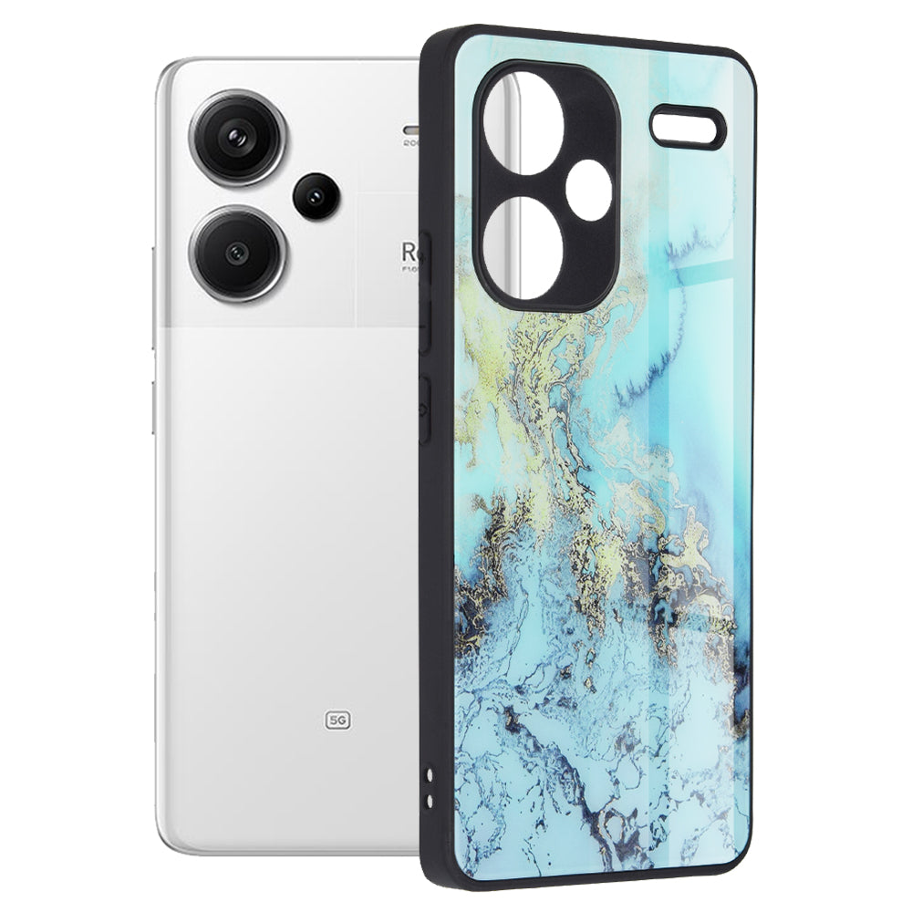 Husa de protectie Techsuit Glaze Series compatibila cu Xiaomi Redmi Note 13 Pro Plus 5G, acoperire spate, Blue Ocean