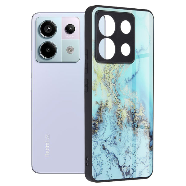 Husa de protectie Techsuit Glaze Series compatibila cu Xiaomi Redmi Note 13 Pro 5G, acoperire spate, Blue Ocean