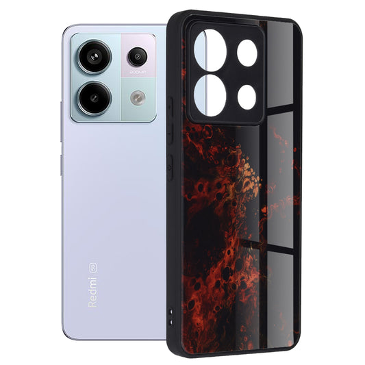 Husa de protectie Techsuit Glaze Series compatibila cu Xiaomi Redmi Poco X6, acoperire spate, Red Nebula