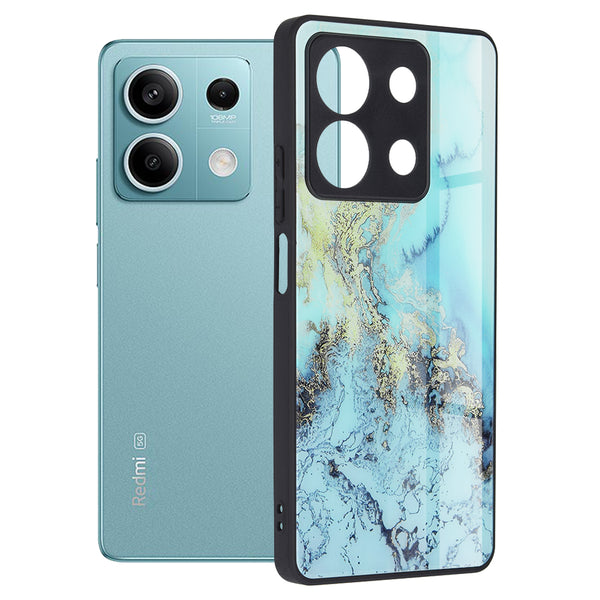 Husa de protectie Techsuit Glaze Series compatibila cu Xiaomi Redmi Note 13 5G, acoperire spate, Blue Ocean