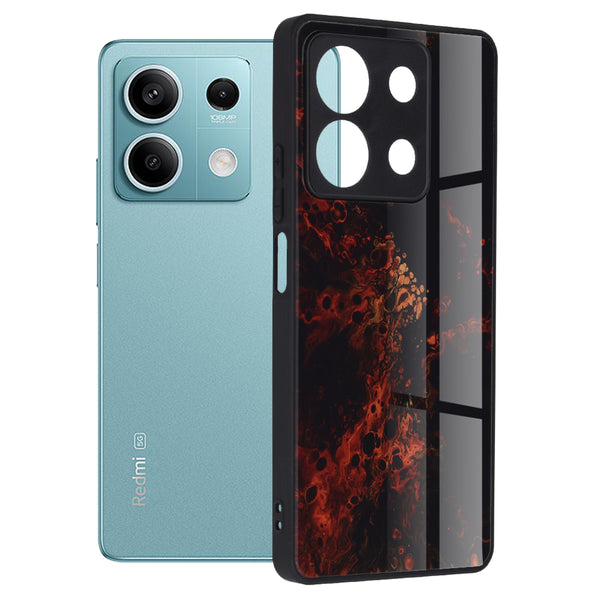 Husa de protectie Techsuit Glaze Series compatibila cu Xiaomi Redmi Note 13 5G, acoperire spate, Red Nebula