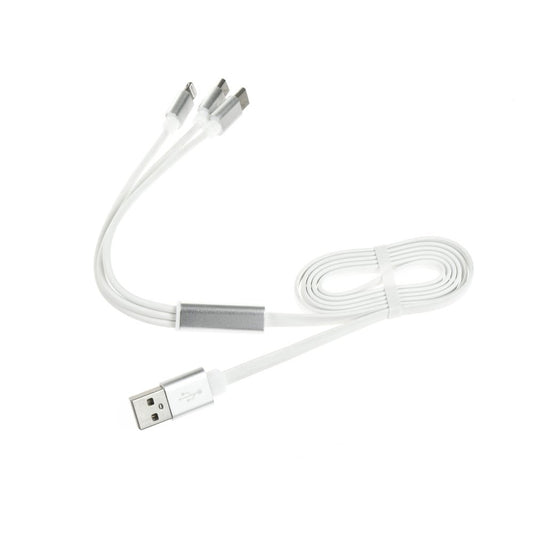 Cablu Date & Incarcare 3in1 - MicroUSB / Lightning / Tip C (Alb)