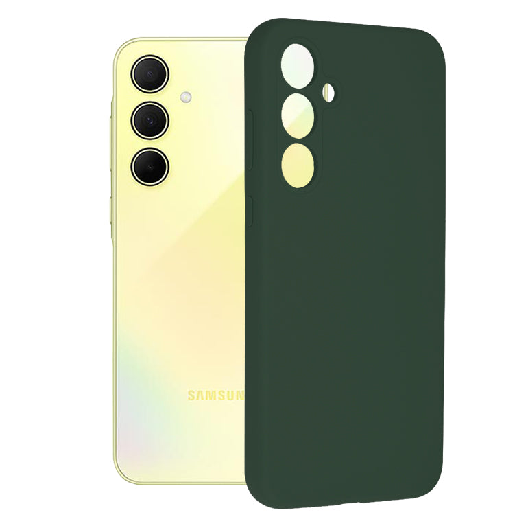 Husa de protectie Techsuit Soft Edge Silicone compatibila cu Samsung Galaxy A35 5G, acoperire spate, verde inchis
