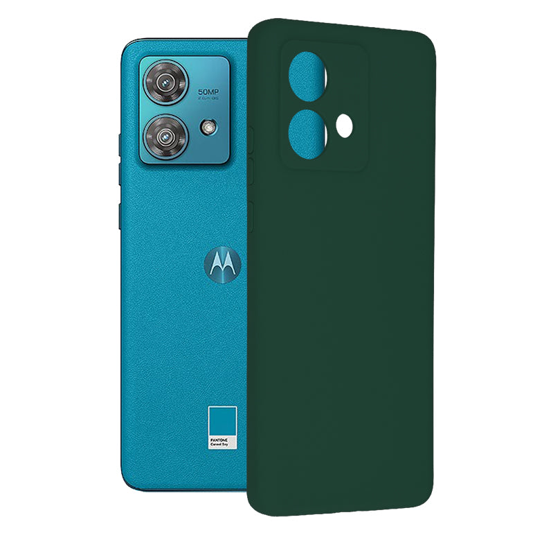 Husa de protectie Techsuit Soft Edge Silicone compatibila cu Motorola Edge 40 Neo, acoperire spate, verde inchis