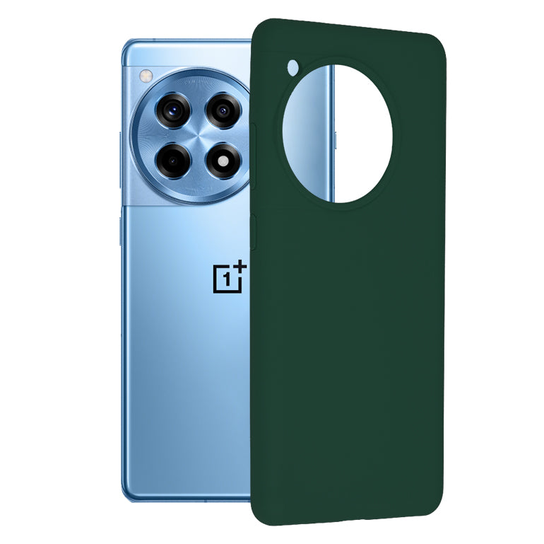 Husa de protectie Techsuit Soft Edge Silicone compatibila cu OnePlus 12R, acoperire spate, verde inchis