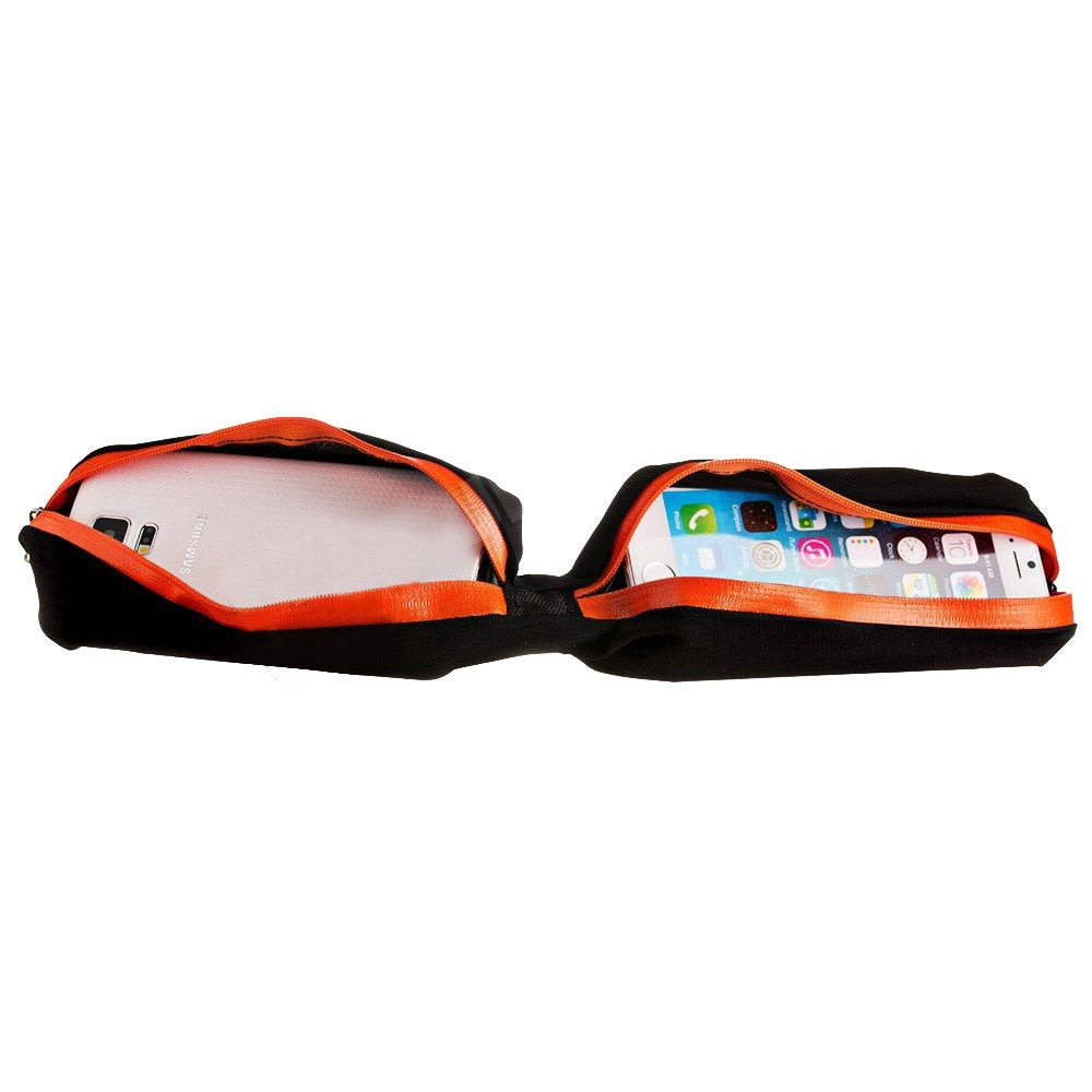 Borseta de talie pentru telefon cu doua buzunare (Negru)
