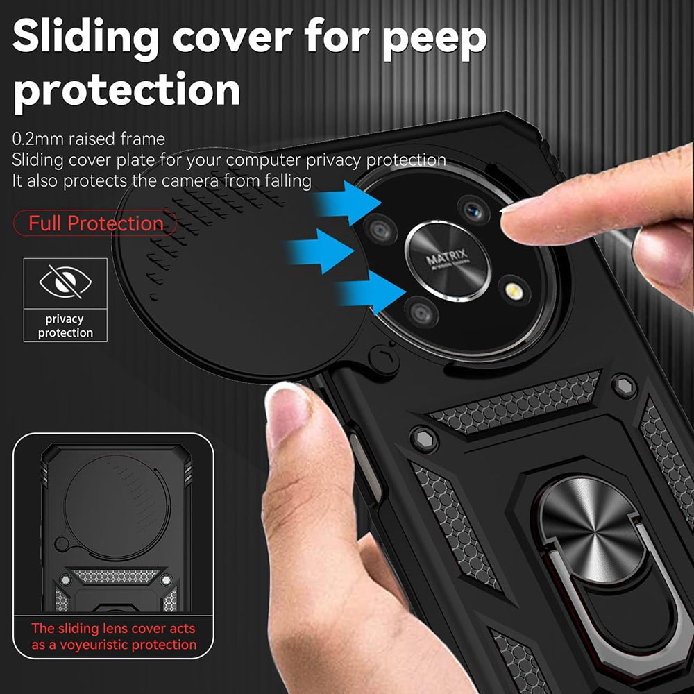 Husa de protectie Techsuit CamShield Series compatibila cu Honor Magic5 Pro, acoperire spate, negru