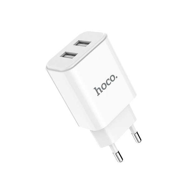 Incarcator 2.1A cu 2 Porturi USB + Cablu APPLE Lightning (Alb) C62A HOCO