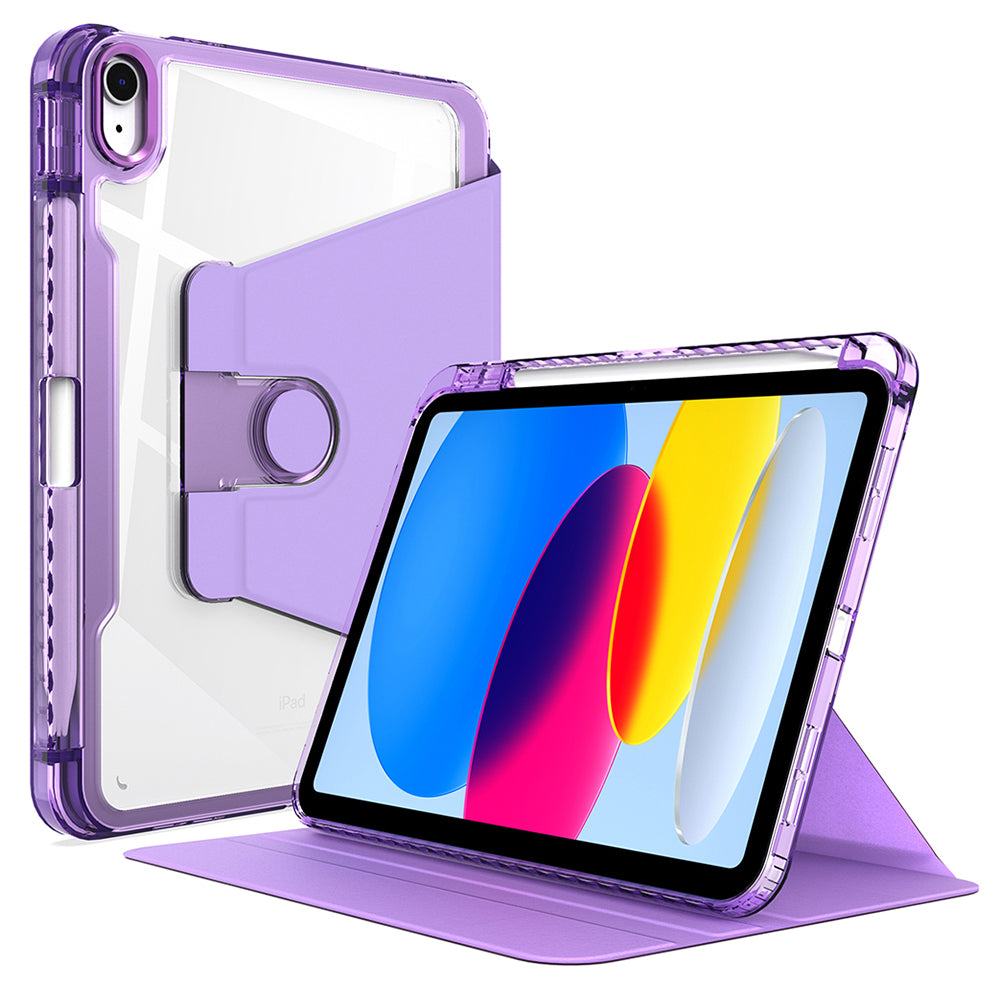 Husa de protectie pentru tableta Techsuit Crystal Vision compatibila cu iPhone iPad 10 (2022) 10.9, Policarbonat TPU, mov