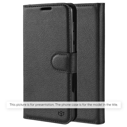 Husa de protectie Techsuit Leather Folio compatibila cu Realme GT 6, acoperire spate, negru