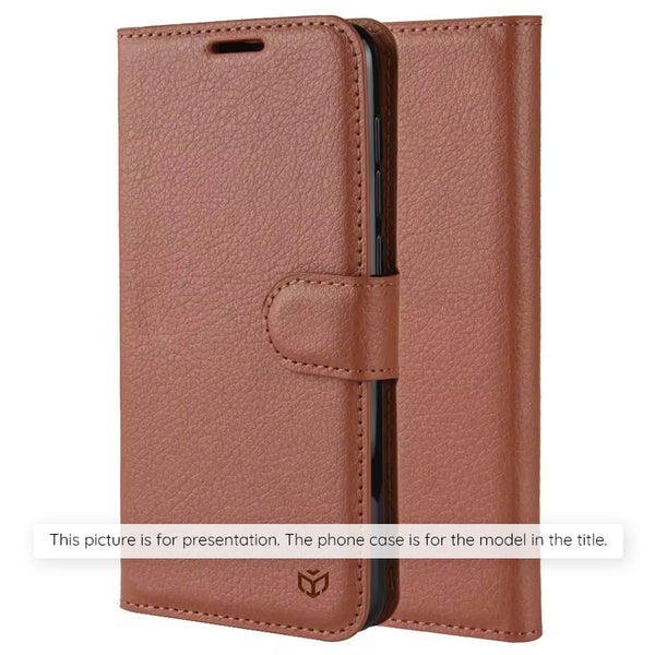 Husa de protectie Techsuit Leather Folio compatibila cu Xiaomi Poco F6, acoperire spate, maro