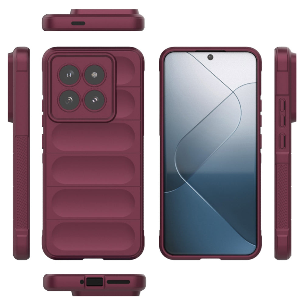Husa de protectie Techsuit Magic Shield compatibila cu Xiaomi 14 Pro, acoperire spate, visiniu