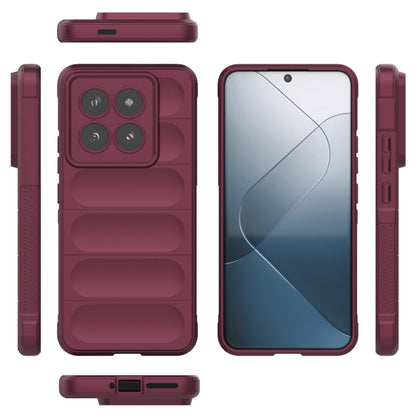 Husa de protectie Techsuit Magic Shield compatibila cu Xiaomi 14 Pro, acoperire spate, visiniu