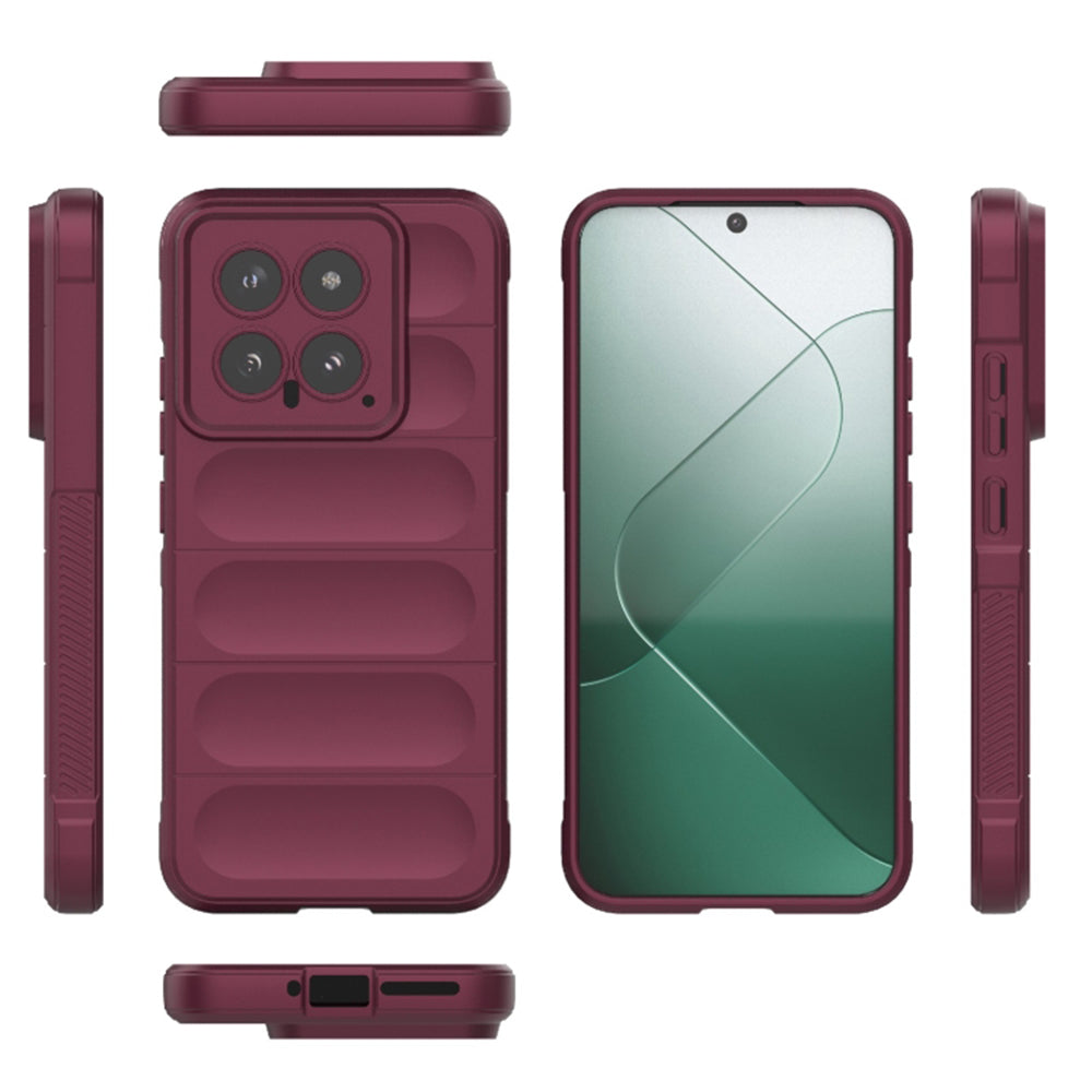 Husa de protectie Techsuit Magic Shield compatibila cu Xiaomi 14, acoperire spate, visiniu