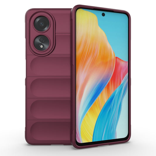 Husa de protectie Techsuit Magic Shield compatibila cu Oppo A58 4G, acoperire spate, visiniu