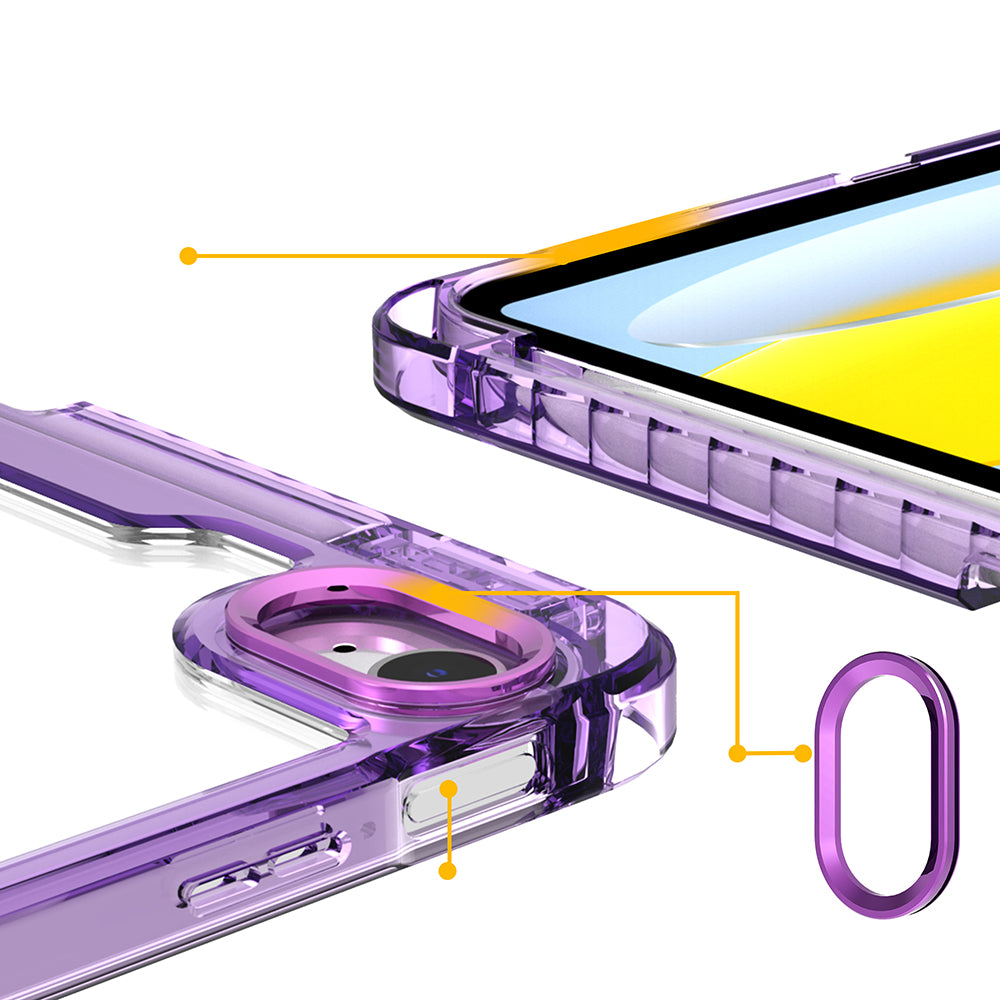 Husa de protectie pentru tableta Techsuit Crystal Vision compatibila cu iPhone iPad 10 (2022) 10.9, Policarbonat TPU, mov