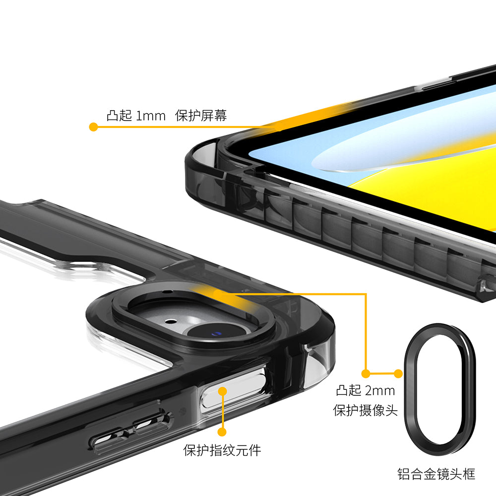 Husa de protectie pentru tableta Techsuit Crystal Vision compatibila cu iPhone iPad 10 (2022) 10.9, Policarbonat TPU, negru