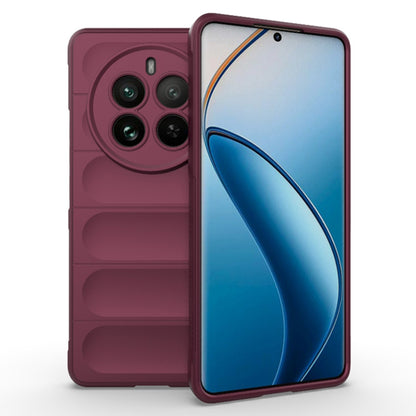 Husa de protectie Techsuit Magic Shield compatibila cu Realme 12 Pro Plus, acoperire spate, visiniu