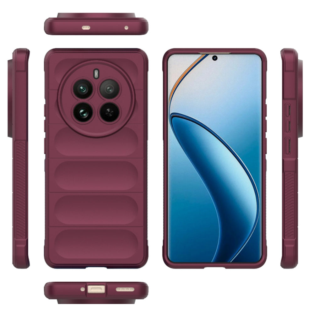 Husa de protectie Techsuit Magic Shield compatibila cu Realme 12 Pro Plus, acoperire spate, visiniu
