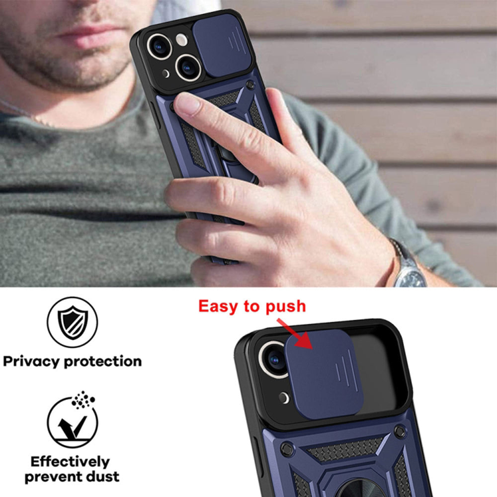 Husa de protectie Techsuit CamShield Series compatibila cu Apple iPhone 14, acoperire spate, albastru