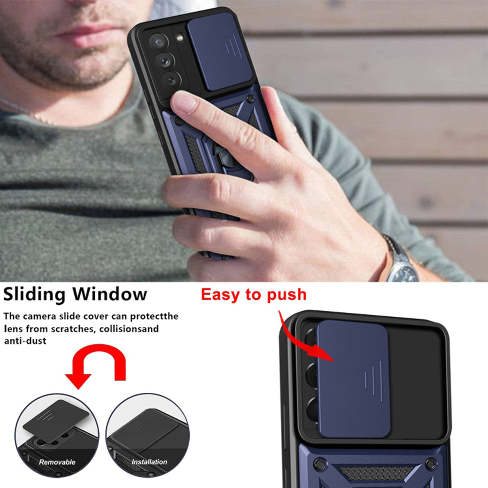 Husa de protectie Techsuit CamShield Series compatibila cu Samsung Galaxy S21 FE 5G, acoperire spate, albastru