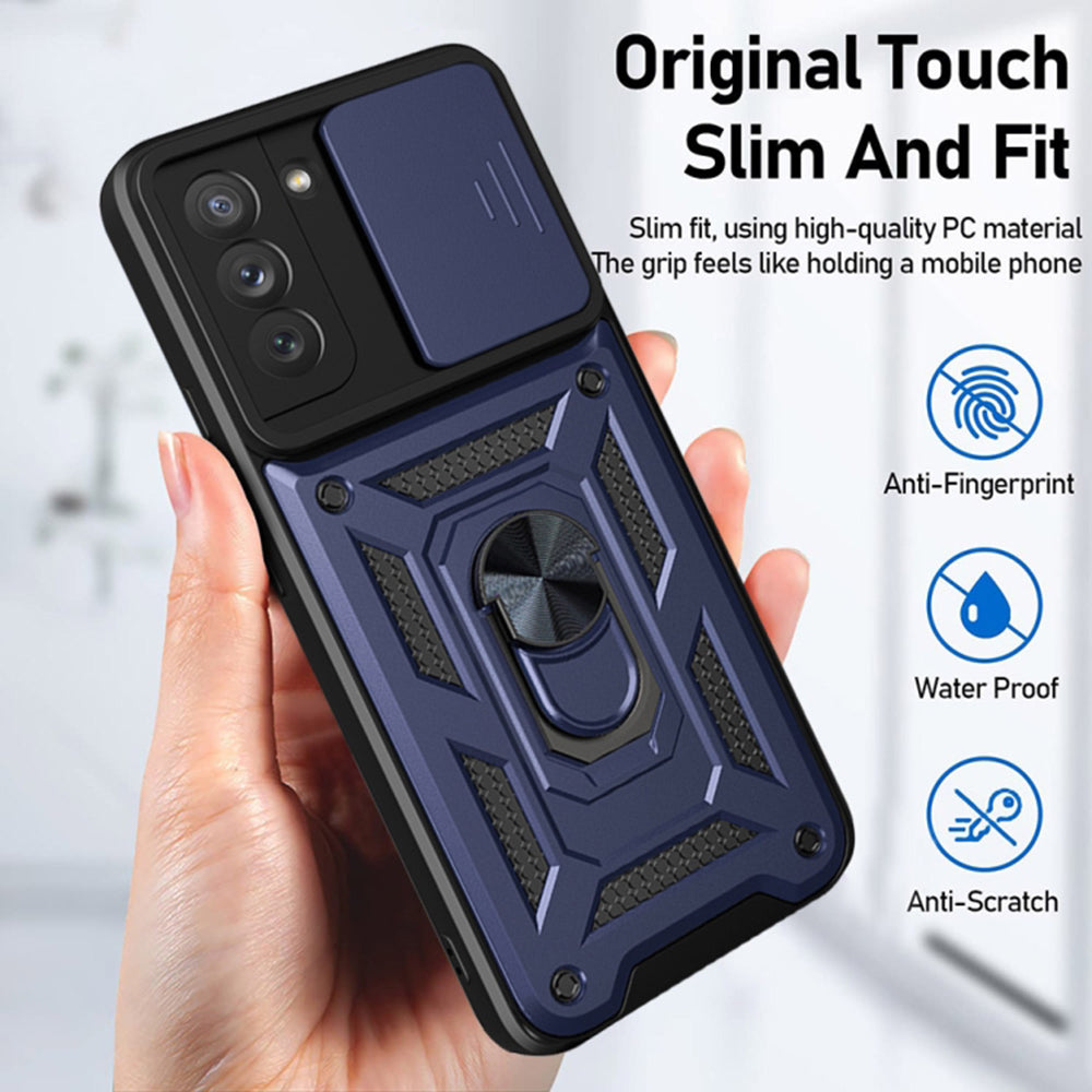 Husa de protectie Techsuit CamShield Series compatibila cu Samsung Galaxy S21 FE 5G, acoperire spate, albastru