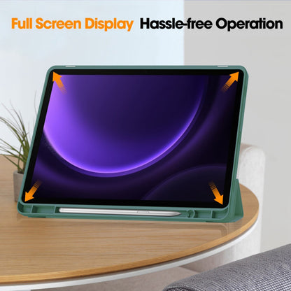 Husa de protectie pentru tableta Techsuit Flex Trifold compatibila cu Samsung Galaxy Tab S9 FE, verde inchis, TPU