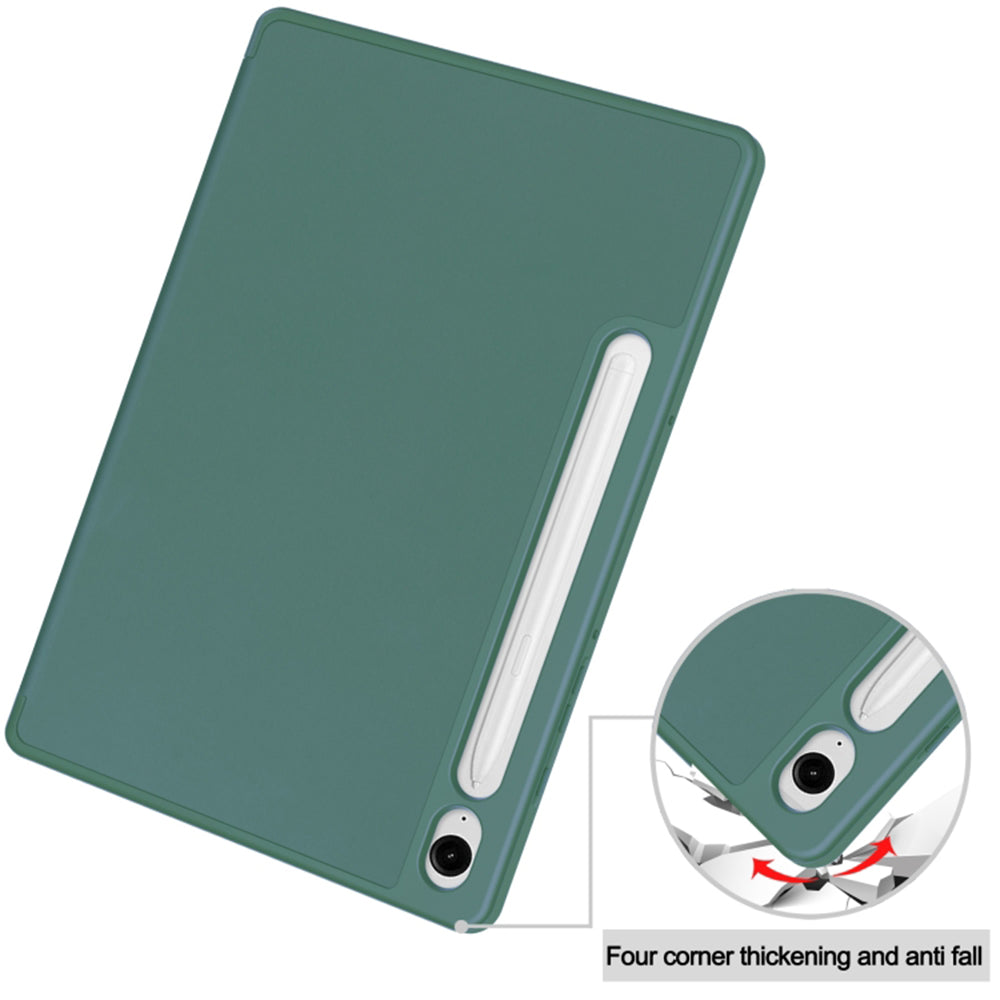 Husa de protectie pentru tableta Techsuit Flex Trifold compatibila cu Samsung Galaxy Tab S9 FE, verde inchis, TPU