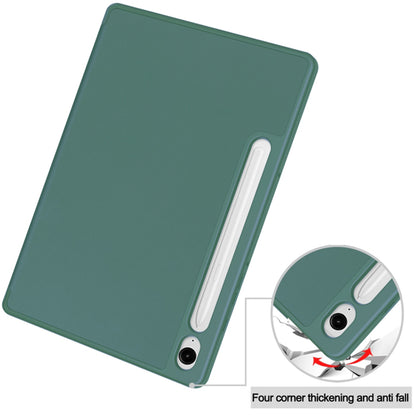 Husa de protectie pentru tableta Techsuit Flex Trifold compatibila cu Samsung Galaxy Tab S9 FE, verde inchis, TPU