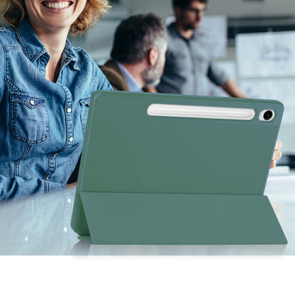Husa de protectie pentru tableta Techsuit Flex Trifold compatibila cu Samsung Galaxy Tab S9 FE, verde inchis, TPU