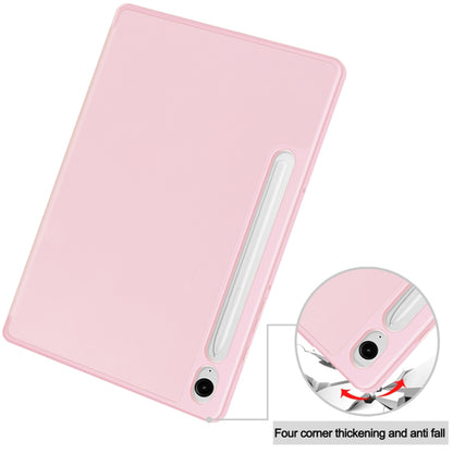 Husa de protectie pentru tableta Techsuit Flex Trifold compatibila cu Samsung Galaxy Tab S9 FE, roz, TPU