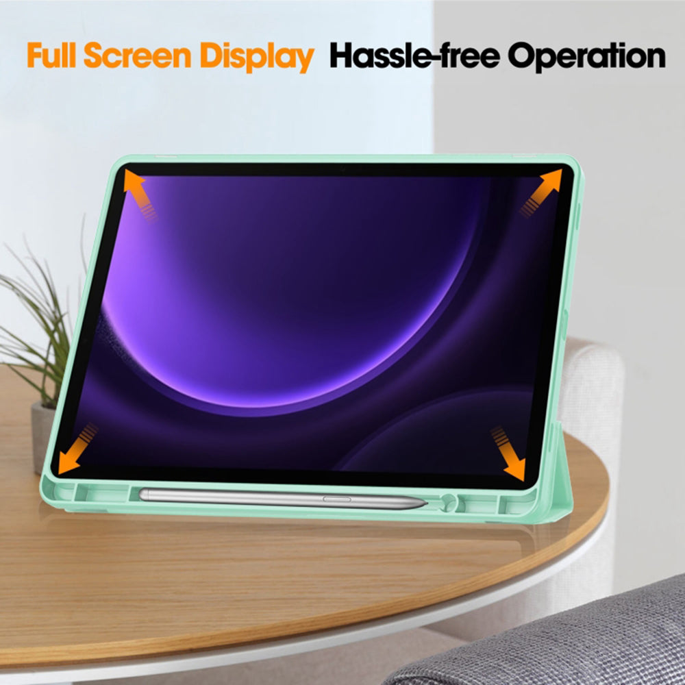Husa de protectie pentru tableta Techsuit Flex Trifold compatibila cu Samsung Galaxy Tab S9 FE, verde deschis, TPU