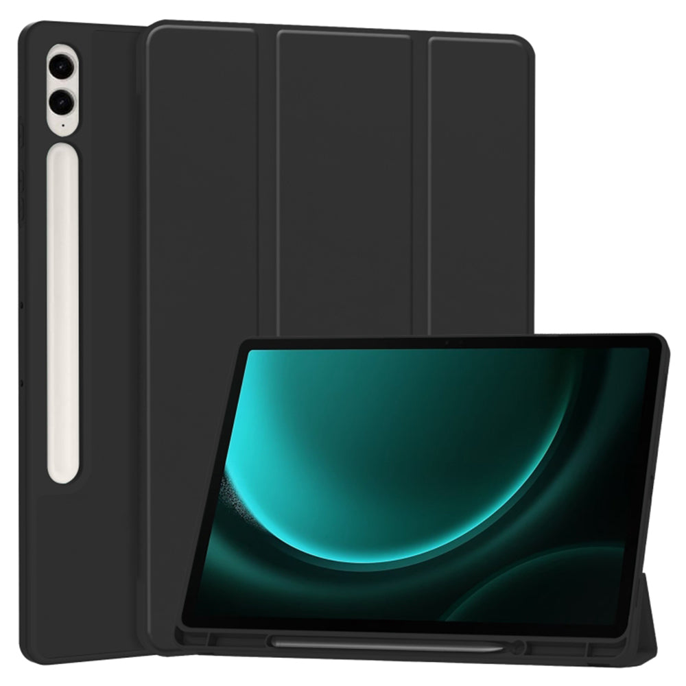Husa de protectie pentru tableta Techsuit Flex Trifold compatibila cu Samsung Galaxy Tab S9 FE Plus, negru, TPU